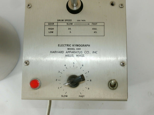 Harvard Apparatus Electric Kymograph Model 440 Rotating Drum with Speed Control