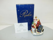 1999 Pipka "Santa and his Snow Friend" 9" Ornament w/ Box