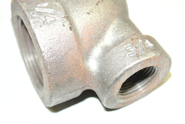 ANVIL Galvanized Iron Reducing Tee, 1-1/4" x 1-1/4" x 3/4" Pipe Fitting
