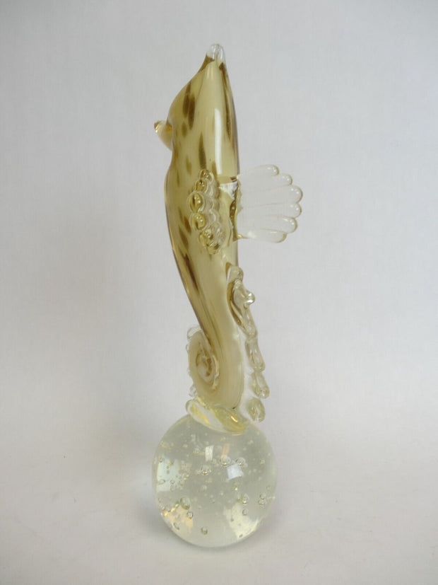 Murano Glass 10" Seahorse Sculpture Bubble Bullicante