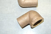 Nibco 3/4" 90 Degree Elbow Pipe Fitting, Cast Bronze, Cup x FNPT - Qty 2