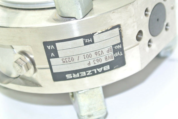 Balzers BVP 063 P Vacuum Valve w/ AMG SAD 005 F05 Pneumatic Actuator Assembly