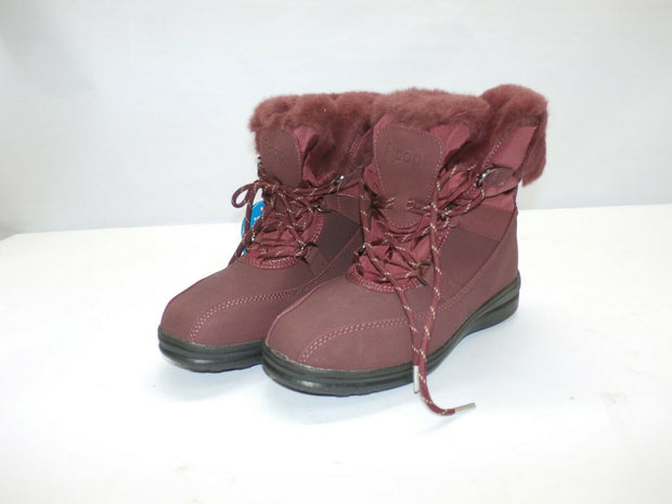 Women's Floopi All Weather Mid Calf Lace Boots 8 Medium Burgundy