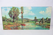 FAR FROM TOWN by Graule, 24" x 12" Vintage Lithograph Print