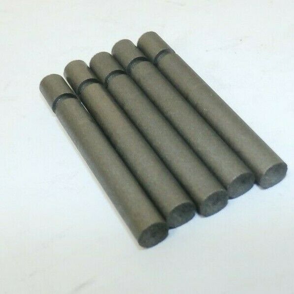 Qty (5) Bay Carbon L-3909 38mm x 3mm Notched Cupped Electrode Graphite Rods