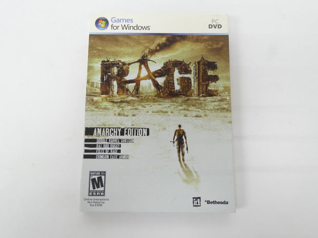 Rage Anarchy Edition PC ID Bethesda PC, 2011 Games for Windows w/Slip Cover
