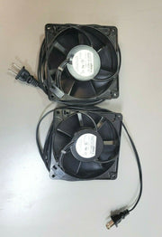 2x EBM W2k121-AB11-39 Axial Fan 115V 127x127x38, w/ Standard Power Cords!