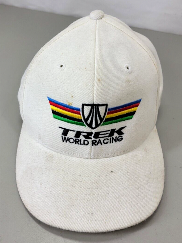 Vintage Trek World Racing Hat, White, Embroidered,  7 1/4-7 5/8