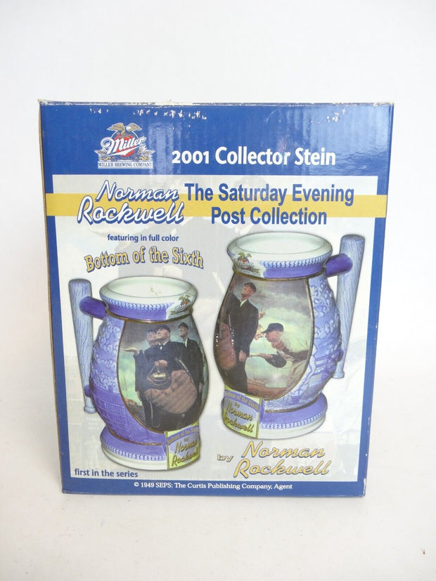 New Miller 2001 Norman Rockwell Bottom of the Sixth Collector Stein