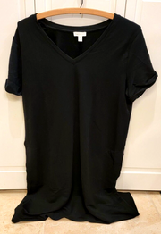 Garnet Hill Womens Dress Black Size Small 1/4 Sleeve V-Neck, Great Cond