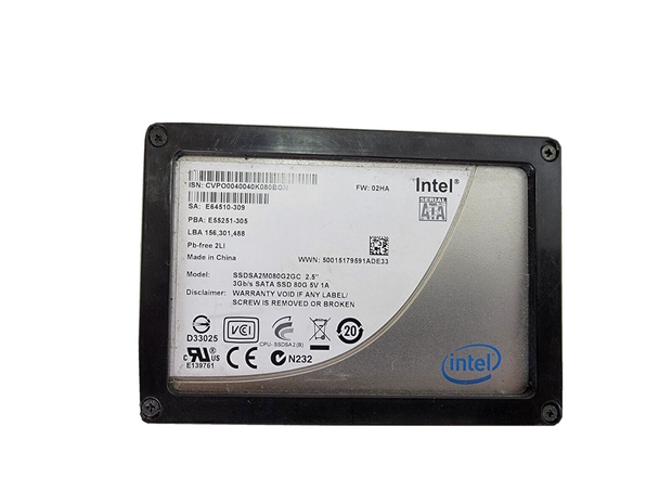 Intel SSDA2M080G2GC 2.5" SSD 3Gb/S SATA 5V 1A, Tested & Formatted