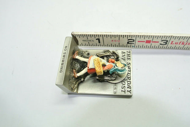 Goebel Miniature Norman Rockwell "No Swimming" Pewter Figurine #37202 - 360-P