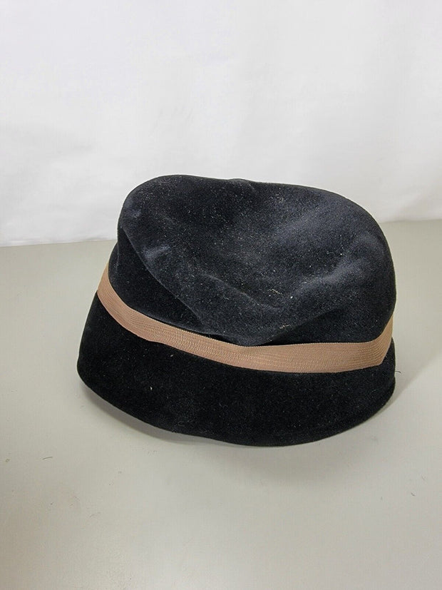 Vintage Juli Kay Velour Hat Small/Medium, Black, Women's Hat