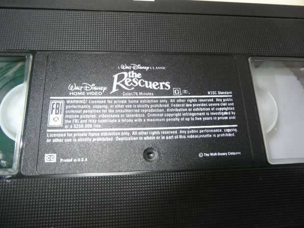 The Rescuers (VHS, 1992) Walt Disney Classic, First Edition