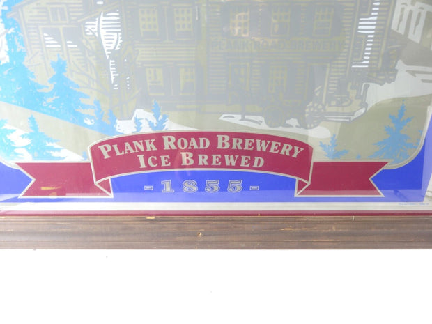 Vintage Framed Ice House Plank Road Brewery Print