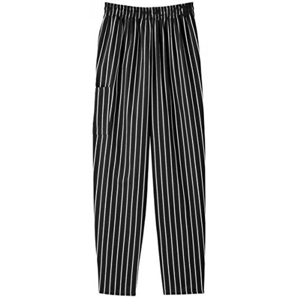 Five Star White Swan 18100 Unisex Pull-On Chef Pant Chalkstripe - S