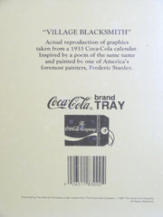 Vintage 1990 Coca Cola Coke Village Blacksmith Metal Tray / Sign