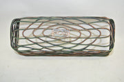 9" x 4" x 3" Hand-Painted Fused Iron Tapered Rectangular Food / Bread Basket