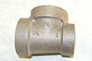 Ward Galvanized Iron Reducing Tee, 1-1/2" x 1-1/2" x 1" FNPT Pipe Fitting