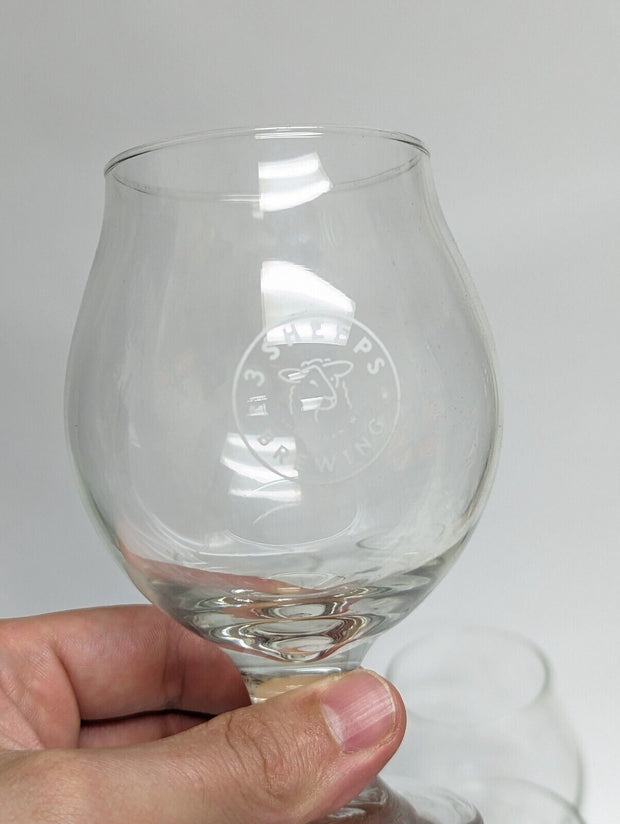 3 Sheeps Brewing Co. Sheboygan WI Belgian Beer Glass Snifter - Set of 4 Glasses