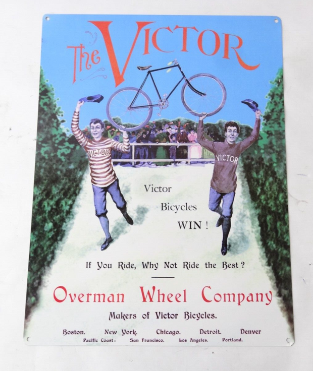 The Victor Bicycles Win Ride The Best Vintage Metal Sign