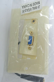 Wall plate: VGA Female/Female & Stereo TRS 3.5mm Audio, Gold Plated, Ivory