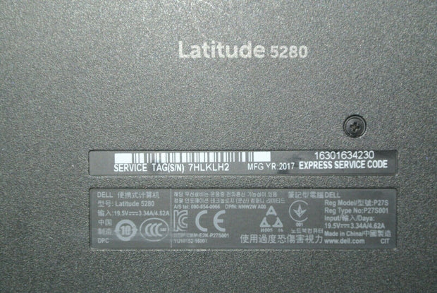 Dell Latitude 5280 12.5" 1366x768 Core i5-7300U 8GB RAM No SSD No Batt -LCD line