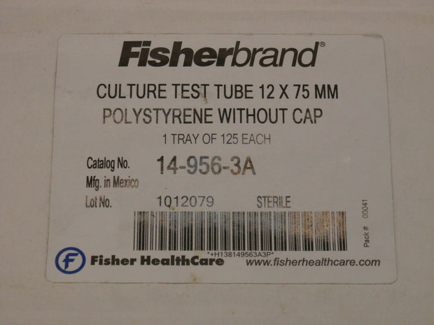 Lot of 25 Fisher Scientific 14-956-3A Polystyrene Culture Test Tube 12x75mm