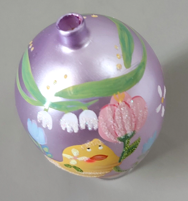 Nelson Trade & Design Group Jumbo Decorative Egg, Hand Painted, Spring Chickee