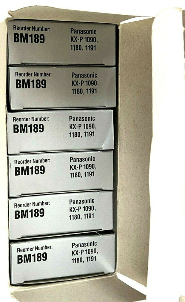 Lot of 6 Nukote BM189 Replacement Ribbons For Panasonic KX-P1090, 1180, 1191