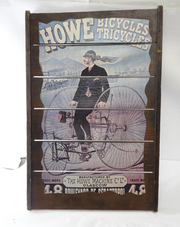 Vintage Retro How Bicycles Tricycles Large Wood Print Advertisement