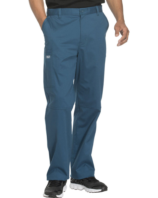 Cherokee Workwear Core Stretch WW200 Men's Fly Front Pant Caribbean Blue XL S