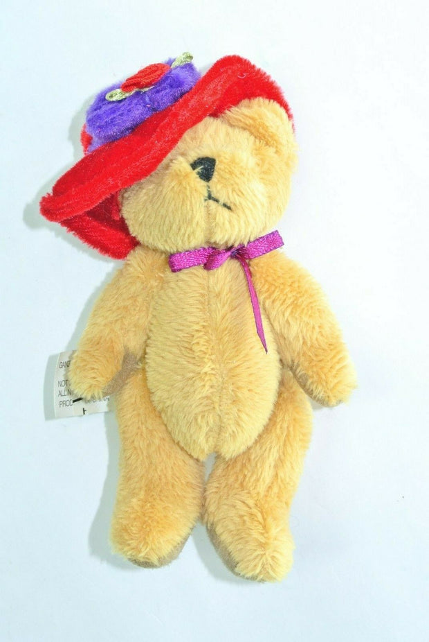 Lil Victorian Bears Red Hat by Ganz 4.5" Tall Mini Plush Stuffed Teddy Bear