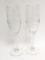 New Glarus Brewing Co. Wisconsin Fluted Champagne Glass, 8" Tall - Set of 2