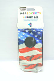 PopThirst Slim Can Holder with Swappable Grip - Oh Say Can you See
