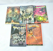 Lot of (5) DC Paperback Comic Graphic Novels Wonder Woman Gotham Justice League
