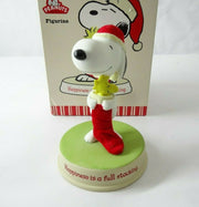 Hallmark Peanuts "Happiness is a Full Stocking" Snoopy and Woodstock Figurine
