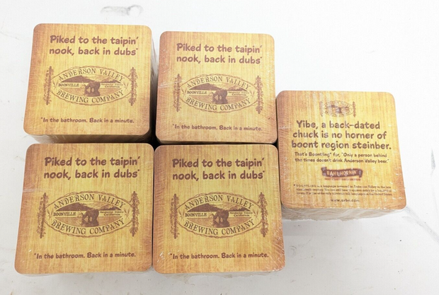 QTY 70 Anderson Valley Beer Coasters In The Bathroom Back In A Minute New Sealed