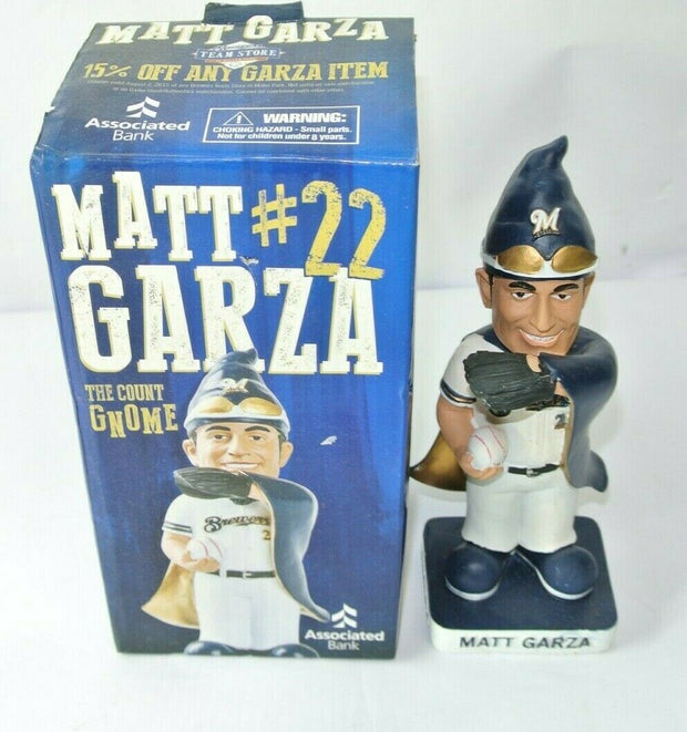 2015 Milwaukee Brewers Baseball Matt Garza The Count Gnome Bobblehead IN Box