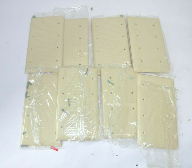 Lot of (8) Pass & Seymour SP43-W Plastic Wall Plate Smooth Standard Size 4 Gang