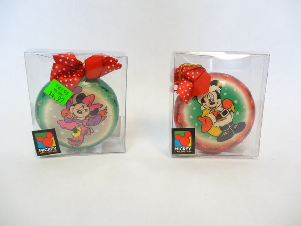 2pc Enesco Disney's Mickey Unlimited Mickey & Minnie Mouse Christmas Ornaments